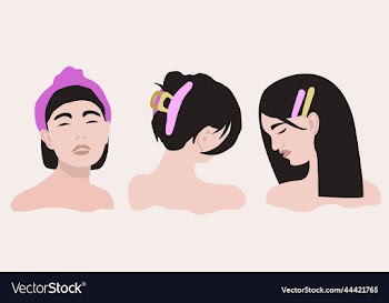 three young women with various hair accessories