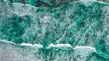 Through the azure waves