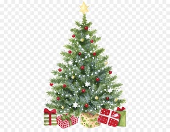Throw pillow Christmas Cushion Santa Claus - Watercolor Christmas tree 