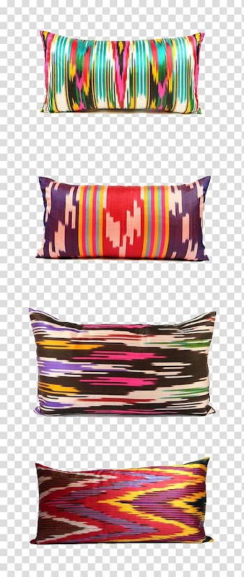 Throw pillow Cushion Textile Ikat, Color pattern decorative pillow transparent background PNG clipart
