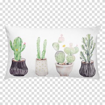 Throw Pillows Cushion Succulent plant Cactaceae, watercolor cactus transparent background PNG clipart
