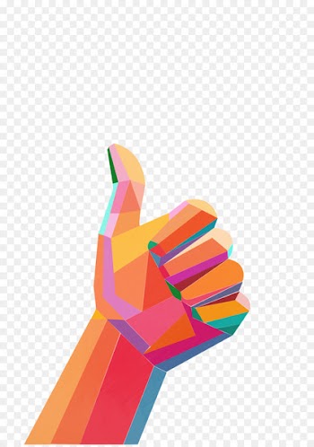 Thumb Gesture Finger - Colorful geometric thumb 