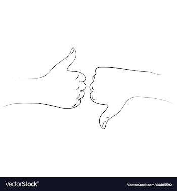 thumb up and down simple line drawing