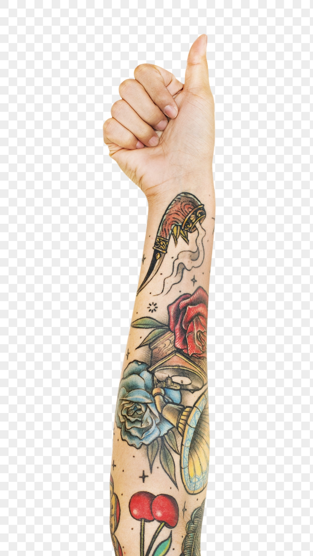 Thumb up png tattooed hand | Free PNG - rawpixel