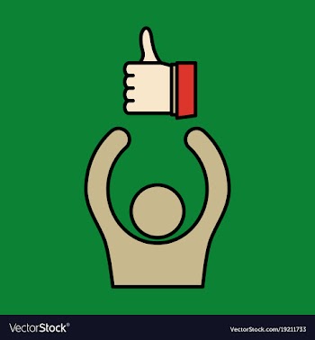Thumbs up like social network facebook etc icon vector image