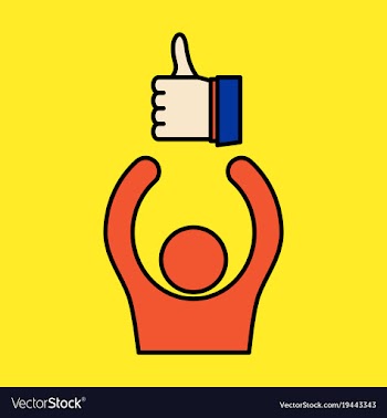 Thumbs up like social network facebook etc icon vector image