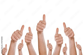 Thumbs up on white background