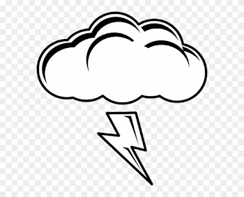 Thunder And Lightning Clipart - Sun And Cloud Coloring Pages