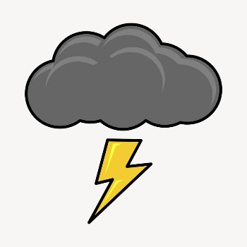 Thunder cloud clipart, illustration vector. | Free Vector - rawpixel