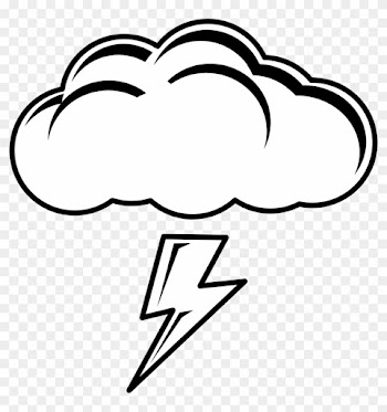 Thundercloud Black, Cloud, White, Thunder, Thundercloud - Nuvem Com Chuva Para Colorir