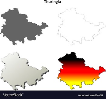 Thuringia blank outline map set vector image