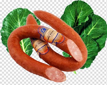 Thuringian sausage Bratwurst Knackwurst Bockwurst, Bacon sausage material transparent background PNG clipart