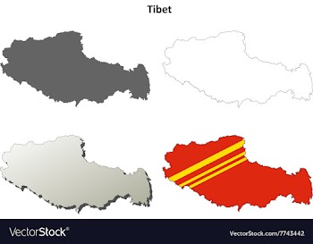 Tibet outline map set - Chinese version vector image