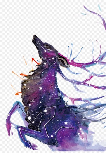 Tibetan Mastiff Deer Galaxy Watercolor painting DeviantArt - Vector star deer 