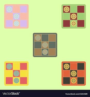 Tic tac toe x o game collection vector image