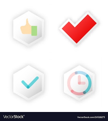 Tick and cross test signs set check marks graphic vector image