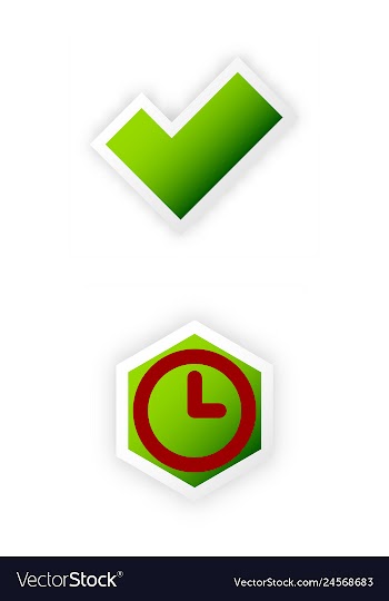 Tick and cross test signs set check marks graphic vector image
