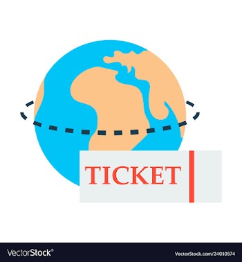 Ticket around the globe vector image