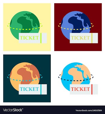Ticket around the globe vector image