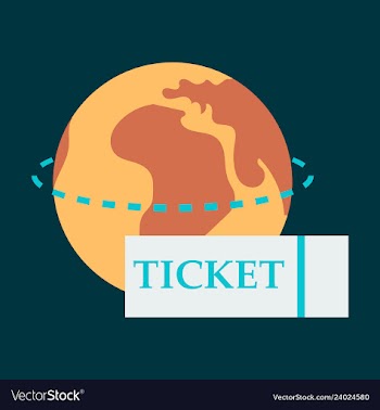 Ticket around the globe vector image