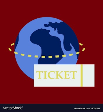 Ticket around the globe vector image