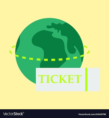 Ticket around the globe vector image