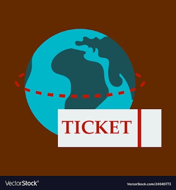 Ticket around the globe vector image