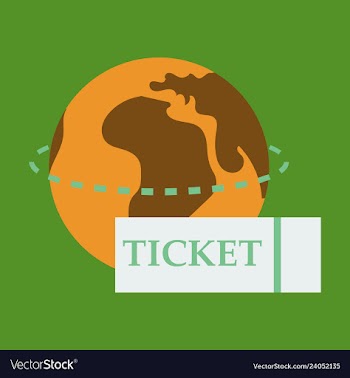 Ticket around the globe vector image