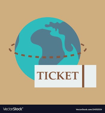 Ticket around the globe vector image