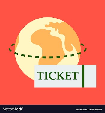 Ticket around the globe vector image