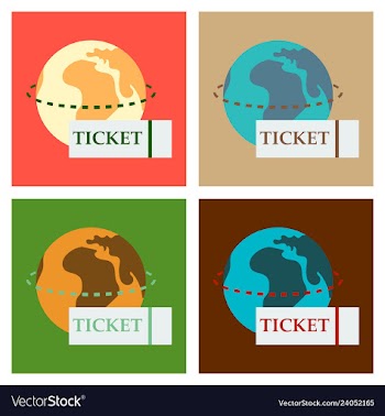 Ticket around the globe vector image