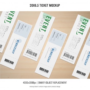 Ticket mockup Free Psd