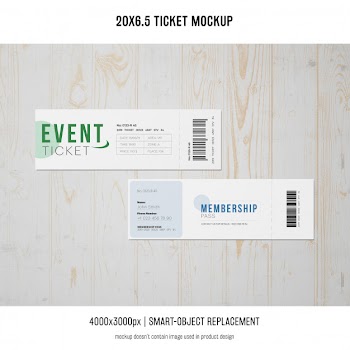 Ticket mockup Free Psd