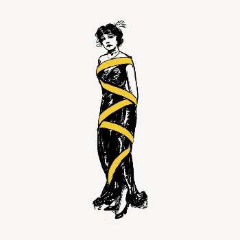 Tied up woman clipart, illustration | Free PSD - rawpixel