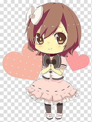 Tiernas munecas sin fondo, anime character with heart transparent background PNG clipart