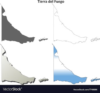 Tierra del Fuego blank outline map set vector image