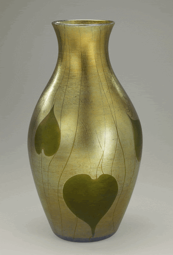 Tiffany vase, iridescent green glass | Free Photo - rawpixel