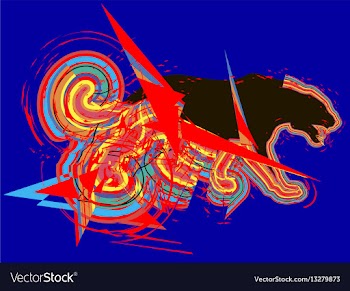 Tiger abstract colorful vector image