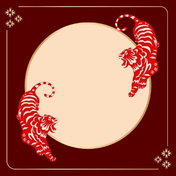 Tiger animal zodiac frame background, | Free Photo - rawpixel