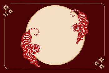 Tiger animal zodiac frame background, | Free Vector - rawpixel