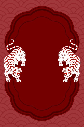 Tiger animal zodiac frame background, | Free Vector - rawpixel