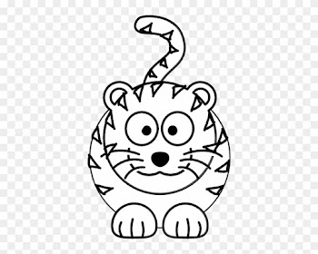 Tiger Black And White Cute Tiger Black And White Clipart - Easy To Draw Cartoon Tiger