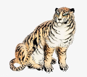 Tiger by Kōno Bairei (1844-1895). Digitally .. | Free stock vector - 467178
