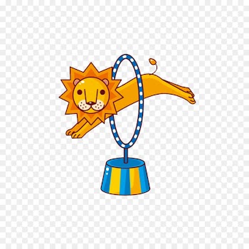 Tiger, Circus, Drawing, Cartoon, Yellow PNG