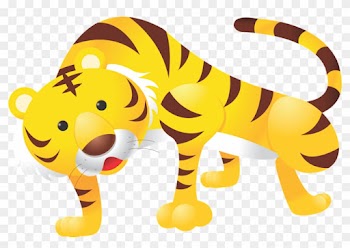 Tiger Clipart Yellow - Animal Wall Sticker - Panda Wall Decal