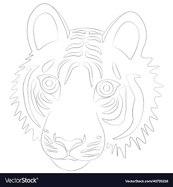 tiger contour silhouette pattern