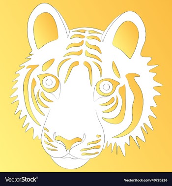 tiger contour silhouette pattern on golden