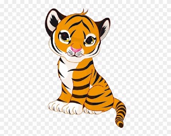 Tiger Cub Clip Art - Cute Cartoon Tiger Cub