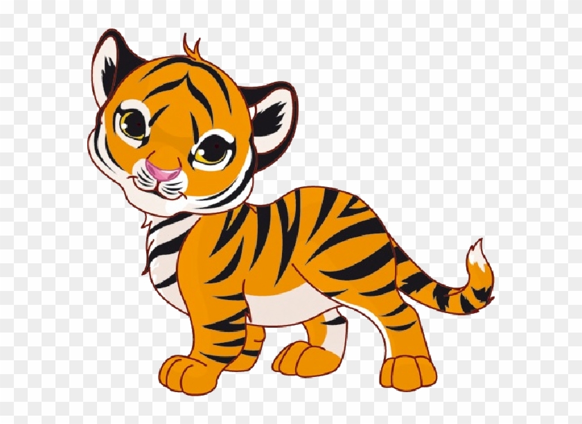 Tiger Cubs Cute Cartoon Animal Images On A Transparent - Tiger Clipart