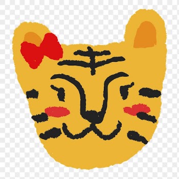 Tiger doodle png sticker, yellow | Free PNG Sticker - rawpixel